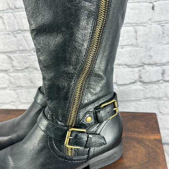 STEVE MADDEN Synicle Tall "Buttery" Leather Boots 7M Black LIKE NEW! - Picture 9 of 9